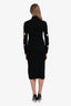 Prada Black Jersey Logo Mock Neck Cut-Out Long Sleeve Dress Estimated Size M