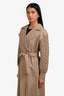 Max Mara Beige Trench Coat with Wool Cable Knit Sleeves and Belt Size 0 US