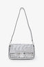 Fendi x Nicki Minaj Silver Metallic PVC Leather Sequins Baguette Crossbody Bag