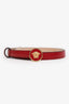 Versace Red Leather GHW Belt Size 75/30