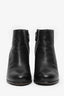 Prada Black Leather Wooden Block Heel Ankle Boots Size 35