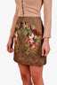 Dolce & Gabbana Brown Floral Jacquard Mini Skirt Size S