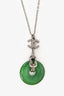 Pre-loved Chanel™ 2009 Faux Jade Crystal Embellished CC Necklace