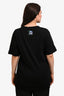 Gucci Black Logo Printed Distressed T-Shirt Size M