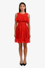 Maje Red Mesh Lace Off Shoulder Mini Dress Size 1
