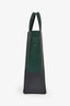 Celine Green/Black Leather Small Vertical Cabas Tote with Strap