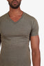 Tom Ford Green V-Neck T-Shirt Size 46 Mens