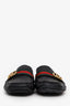 Gucci Black Leather Web Driving Loafers Size 9 Men's