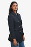 Golden Goose Navy Wool Gold Button Double Breasted Blazer Size 38