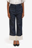 Loewe Blue Denim Dark Wash Fisherman Turn-up Cuffed Jeans Size 40