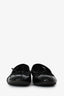 Pre-Loved Chanel™ Black Lace & Patent Leather CC Bow Cap Toe Ballet Flats Size 36