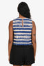 Sandro Blue Striped Embellished Crop Top Size 6