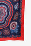 Hermès Red/Navy Silk Geode Print Scarf