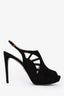 Prada Black Suede Slingback Platform Sandals Size 41
