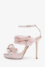 Sophia Webster Pink Faux Fur Leather Bella Bow Ankle Strap Heels Size 39