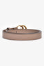 Gucci Taupe Leather Thin GG Marmont Belt Size 80/32