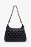 Pre-loved Chanel™ 24A Black Shiny Crumpled Lambskin Quilted Medium CC Funky Town Hobo