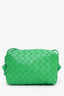 Bottega Veneta Green Leather Intrecciato Mini Loop Crossbody Bag