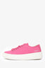 Versace Pink Canvas La Greca Platform Sneakers Size 6