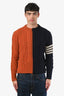 Thom Browne Navy/Orange Wool Sweater Size 3 Mens