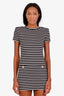 Balmain White/Black Striped SS Mini Dress Size 12A Kid's