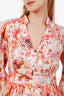 Zimmermann White/Pink Linen Floral Print Devi Mini Dress Size 1