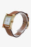 Hermès Gold-plated Steel Chestnut Leather Strap Small Model Heure H Watch