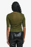 Saint Laurent Olive Green Cassandre Knitted Top Estimated Size S