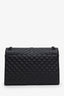 Saint Laurent Black Grained Leather Large Envelope Shoulder Bag