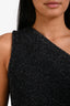 JW Anderson Black Metallic 'Bumper' One Shoulder Mini Dress Size S