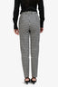 Balenciaga Black/White Checkered Wool Blend High-Waisted Pants Size 36