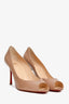 Christian Louboutin Nude Patent Leather Peep Toe 85mm Heels Size 41