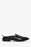 Thom Browne Black Leather Varsity Penny Loafer Mules Size 8.5 Men's
