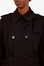 Burberry Black Cotton Double Breasted Jacket Size 10