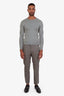 Loro Piana Grey Virgin Wool Straight Leg Pants Size 48 Mens