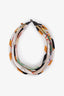 Hermès Multicolour Petit H Silk Flowing Multistrand Necklace