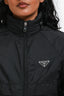 Prada 2024 Black Re-Nylon Cropped Sleeve Lightweight Jacket Size 38