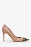 Valentino Nude/Black Leather Patent Rockstud Pumps Size 37