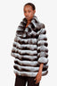 Black/Grey Chinchilla Cropped Sleeve Jacket Estimated Size M