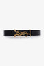 Saint Laurent Black Leather Cassandre YSL Bracelet