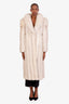 Vintage White/Grey Long Wolf Fur Coat Est Size M