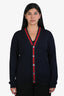 Gucci Navy Wool Web Striped Button Down Cardigan Size XXL