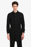 Burberry Black Cotton Midi Belted Trench Coat Size 46 Mens