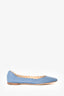 Chloe Blue Lambskin Leather Scallop-Edge Ballerina Flats Size 38.5
