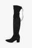 Stuart Weitzman Black Suede Leather Over the Knee Boots Size 36.5