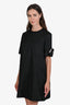Prada 2020 Black Re-Nylon Short Sleeve Midi Dress With Detachable Pouch Size 40