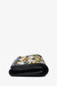 St. John Black/Yellow Leather Embellished Clutch