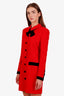 Alessandra Rich Red/Black Silk Button Up Mini Dress Size 42