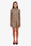 Burberry Brown Wool Vintage Check Kilt Mini Skirt Size 6