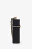 Pre-loved Chanel™ 2021 Black Caviar Quilted CC Lipstick Case with Gold Chain